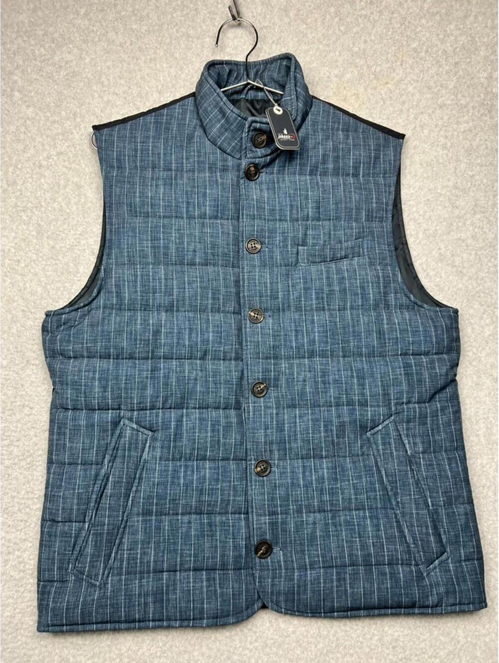 NWT Johnnie-O S Craig Quilted Pinstripe Vest Golf Prep Luxury Outerwear Money
